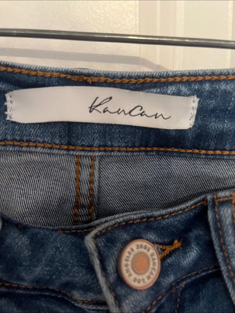 Like New! KanCan Light Blue Skinny Jeans with Pearl Studs - Picture 2 of 9